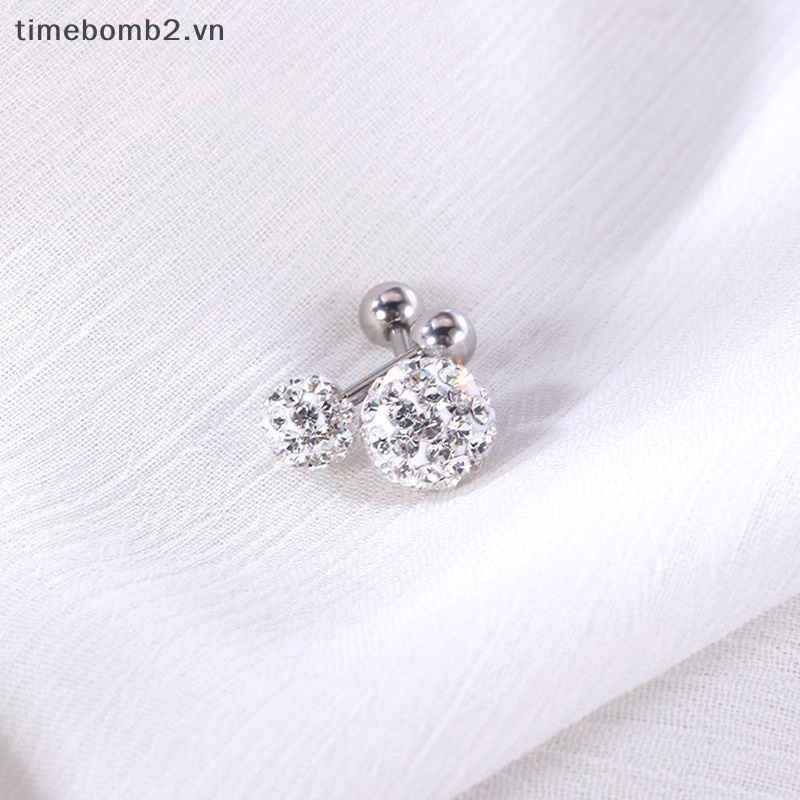 {Timebomb} Khuyên Xỏ Xỏ Tai / Lông Mày / Môi / Rốn Bằng Thép Phẫu Thuật Đính Pha Lê Helix Bên Trong Cho Nữ