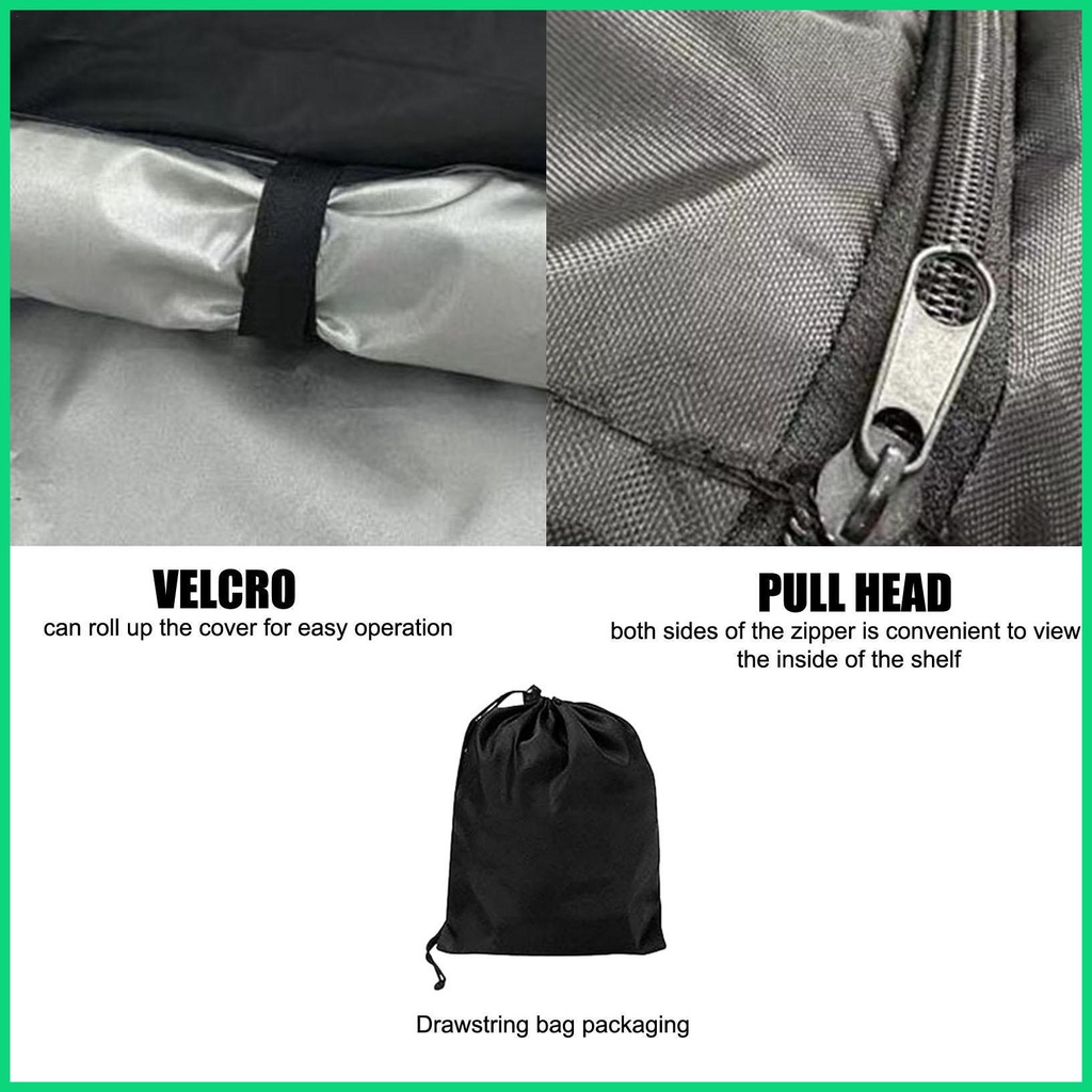 Bộ 2 Tấm Bọc Giá Đỡ Chảo 2 Dây Kéo 23.2 * 28.3 * 64.1in 420D Bằng Vải Oxford Chống Nước Chống Bụi Màu Bạc