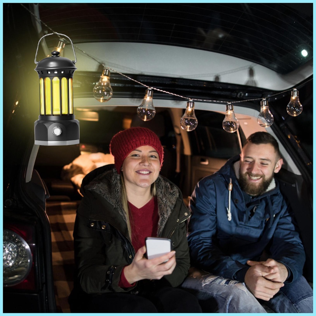 Đèn LED Cắm Trại Bằng Kim Loại Có Thể Sạc Lại Phong Cách Retro