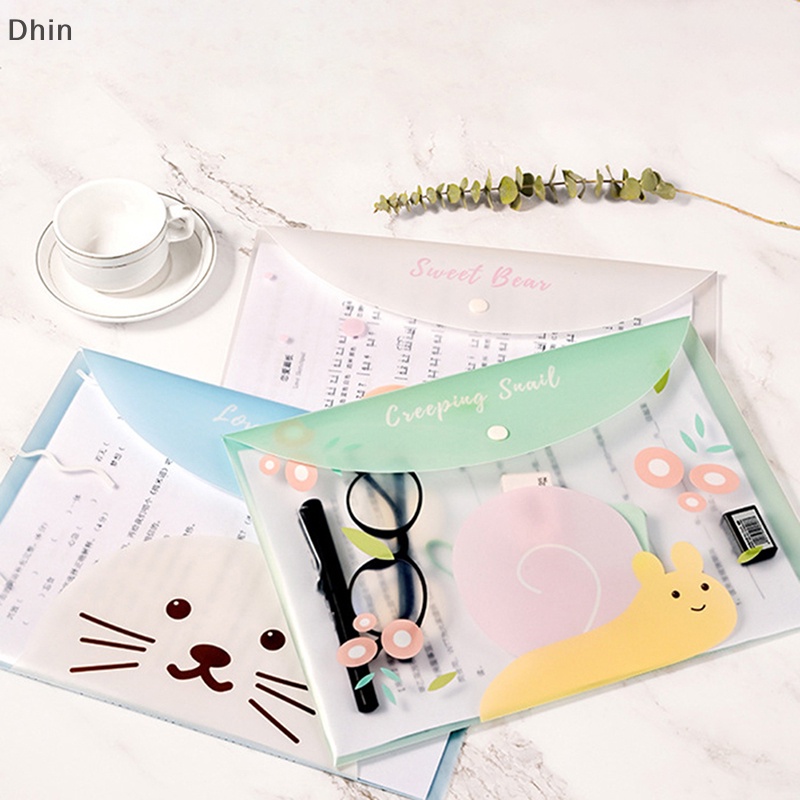 Túi Đựng Tài Liệu Khổ A4 Bằng PVC Trong Suốt Chống Thấm Nước Họa Tiết Hoạt Hình Dễ Thương