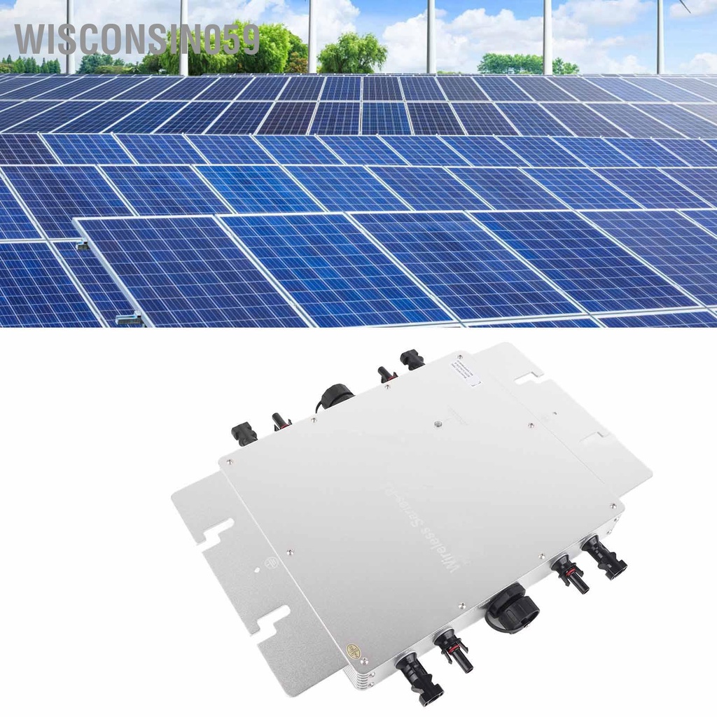 Thiết bị điện WVC-1600W Quang điện năng lượng mặt trời Thông minh biến tần kết nối lưới siêu nhỏ 120V 230V WiFi IoT  IP65 Hợp kim nhôm chống nước cho mái nhà ngoài trời 【Wisconsin059】