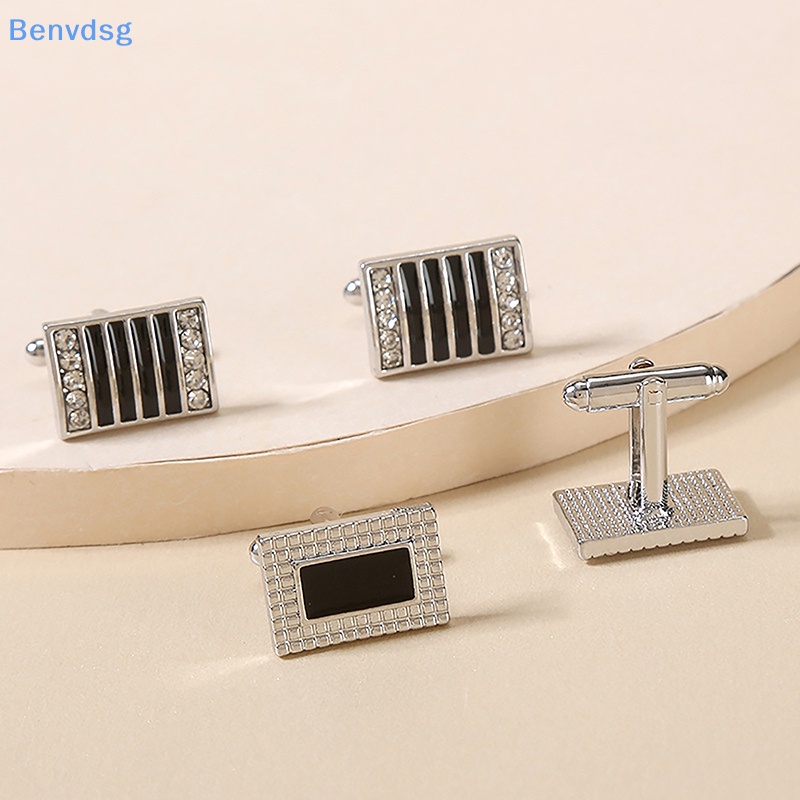 Benvdsg > Khuy Măng Sét Đính Kim Cương Giả Hình Vuông Thời Trang Công Sở Cho Nam