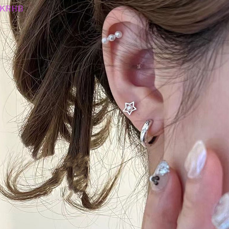 1 Đôi Khuyên Tai Dạng Xoắn Ốc Đính Ngọc Trai Y2K Thời Trang Cho Nữ Mới