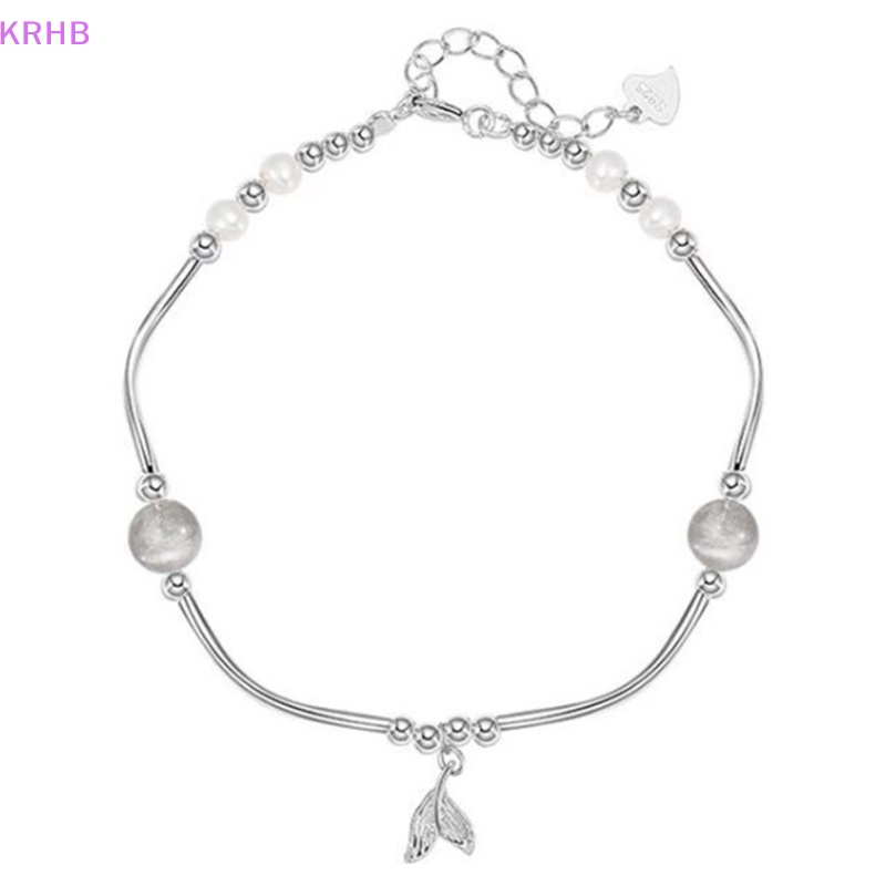 Krhb Vòng Đeo Tay Hình Đuôi Cá Đính Đá Mặt Trăng Nhẹ Nhàng Thiết Kế Niche Cho Nữ Bestie Mới