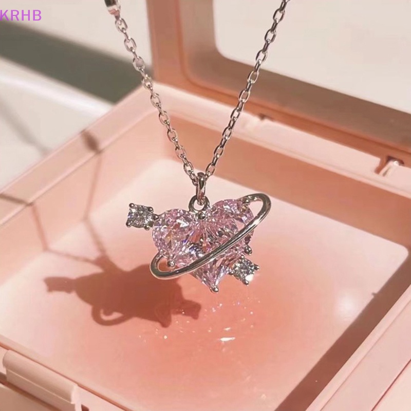 Vòng cổ Mặt Trái Tim Đính Đá Zircon Thời Trang Cho Nữ Mới