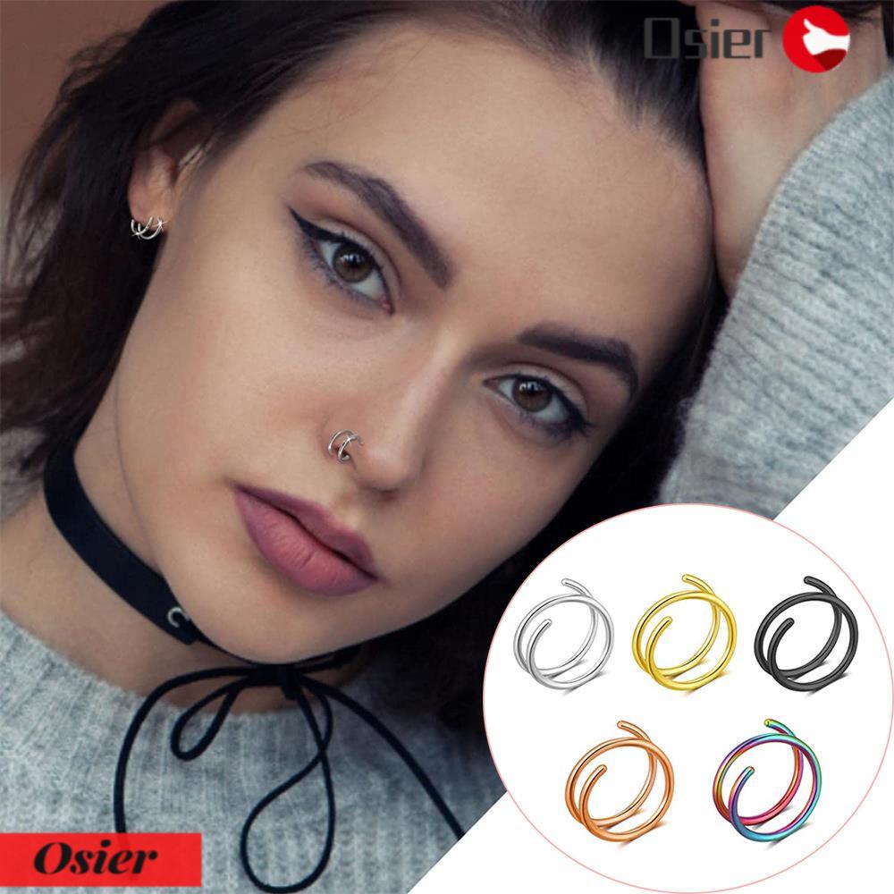 Nhẫn Mũi Đôi OSIER1 Thời Trang Cá Tính|Khuyên Tai Thời Trang Nhiều Màu Sắc Cho Nam Và Nữ