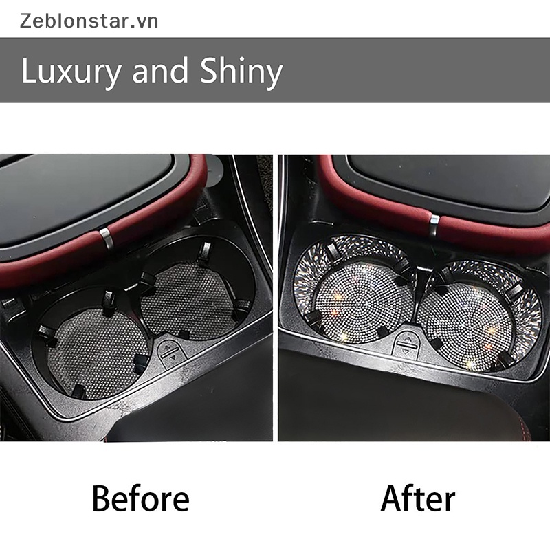 Giá Đỡ Cốc Nước Chống Trượt Bằng Silica Gel Đính Kim Cương Giả Tiện Dụng Cho Xe Hơi