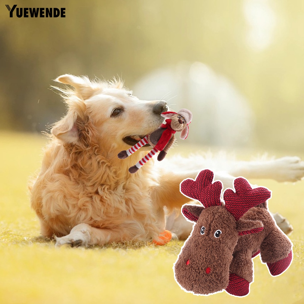 Đồ Chơi Nhồi Bông Hình Tuần Lộc Giáng Sinh Mềm Mại Giúp Giảm Căng Thẳng Dành Cho Cún Cưng