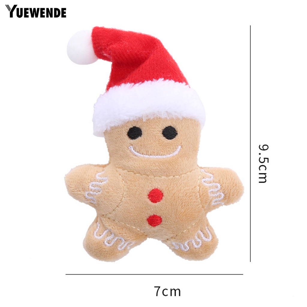Yq.e Đồ Chơi Thú Nhồi Bông Mềm Mại Thoải Mái Tăng Cường Khả Năng Làm Sạch Răng Miệng Lâu Trôi Hình Bánh Gừng Giáng Sinh Dành Cho Mèo