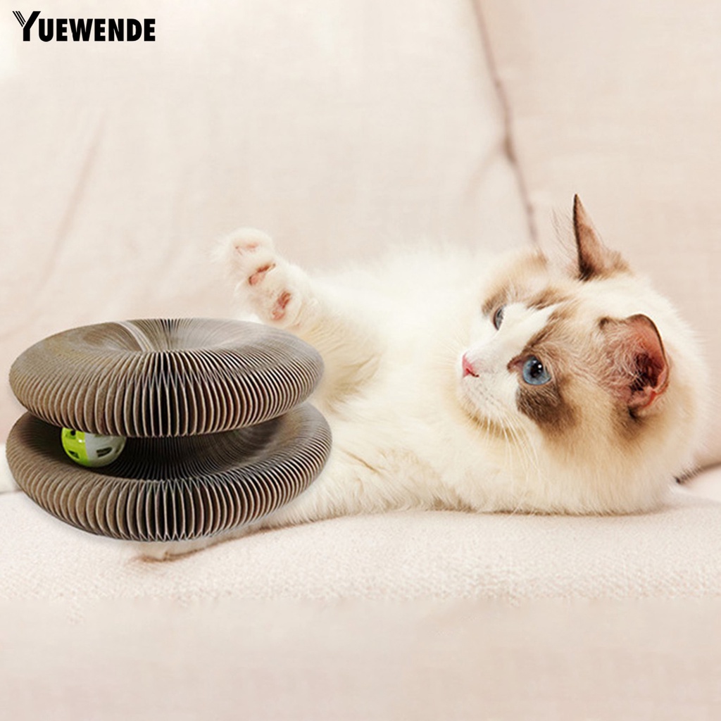 1 Bộ Bảng Đồ Chơi Tập Xoay Kèm Chuông Hình Accordion Có Thể Gập Lại Tương Tác Với Mèo