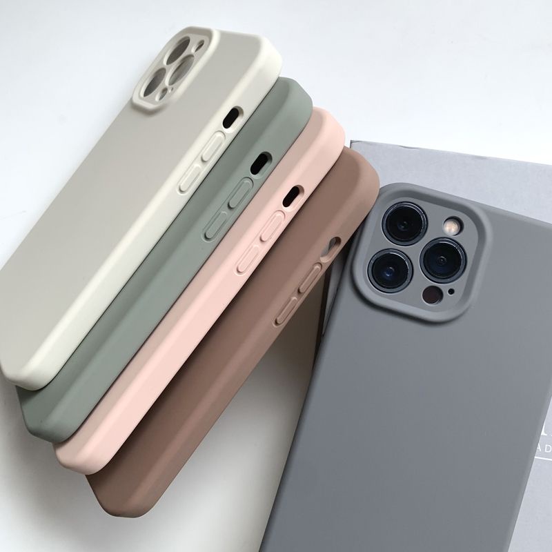 Ốp Điện Thoại Silicon Dẻo Màu Trà Sữa Dễ Thương Chống Rơi Cho Iphone14plus Iphone13 / Iphone12promax / 11