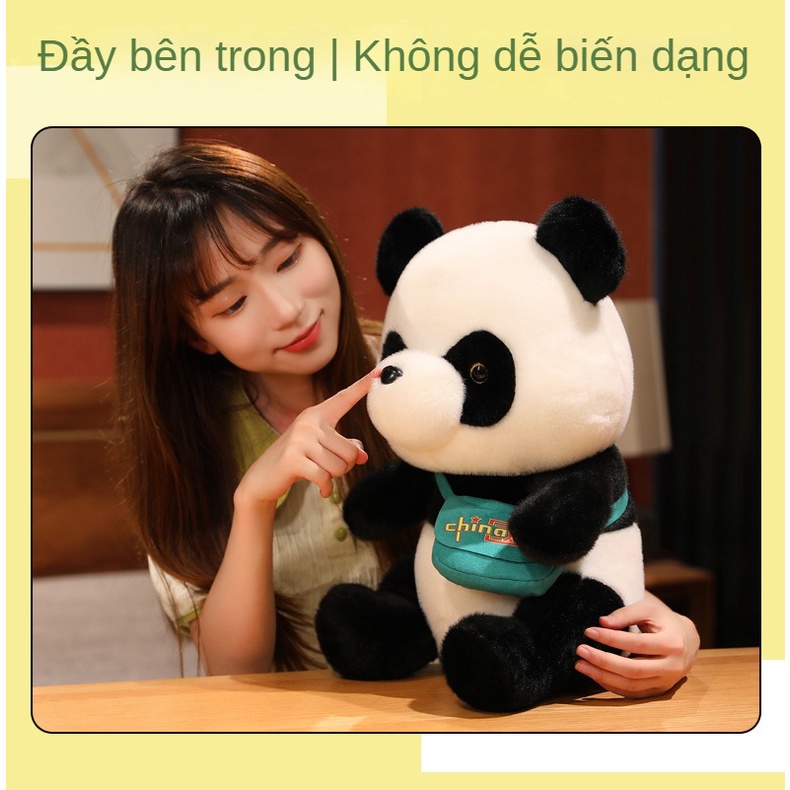 Gấu Trúc Nhồi Bông Cỡ Lớn Thiết Kế Dễ Thương Dùng Làm Quà Tặng Cho Bé Gái