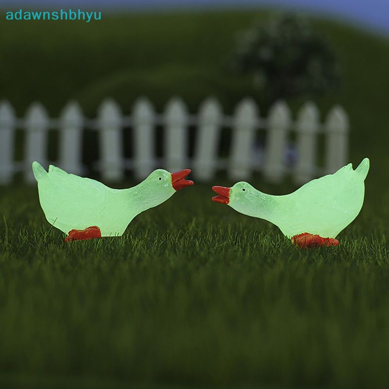 Set 3 Tượng Ngỗng Mini Bằng Nhựa Màu Huỳnh Quang DIY Trang Trí Sân Vườn