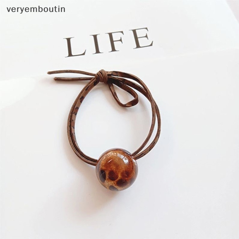 Dây Cột Tóc Cao Su Co Giãn Cao Họa Tiết Da Báo Phong Cách Hàn Quốc Ins n