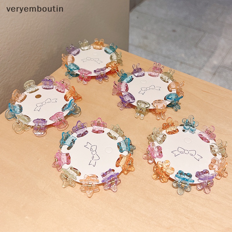 Kẹp Tóc Mini Bằng Nhựa Trong Suốt Hình Gấu / Thỏ Dễ Thương Cho Nữ