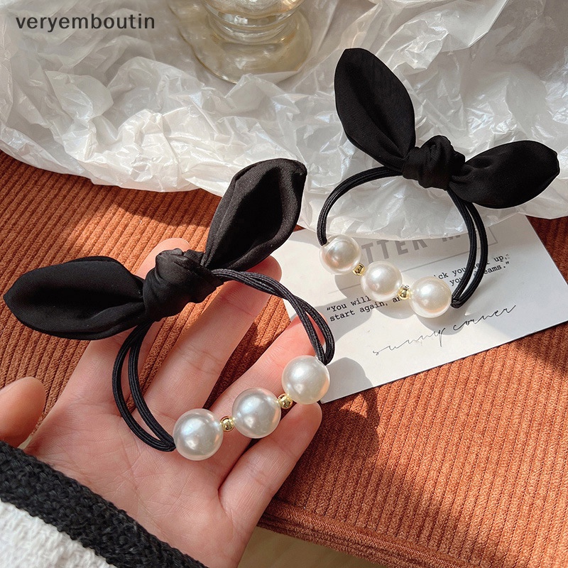 Dây Cột Tóc Cao Su Co Giãn Đính Ngọc Trai Thời Trang Phong Cách Hàn Quốc Cho Nữ