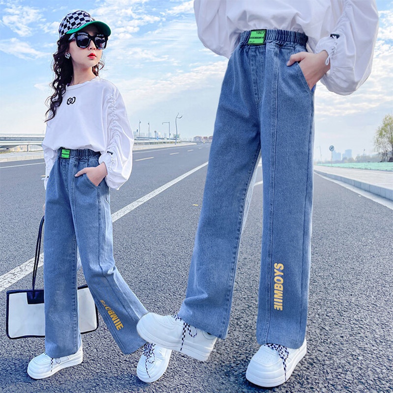 Planet Set 3 Quần Jeans Nữ Ống Rộng Thời Trang Cá Tính