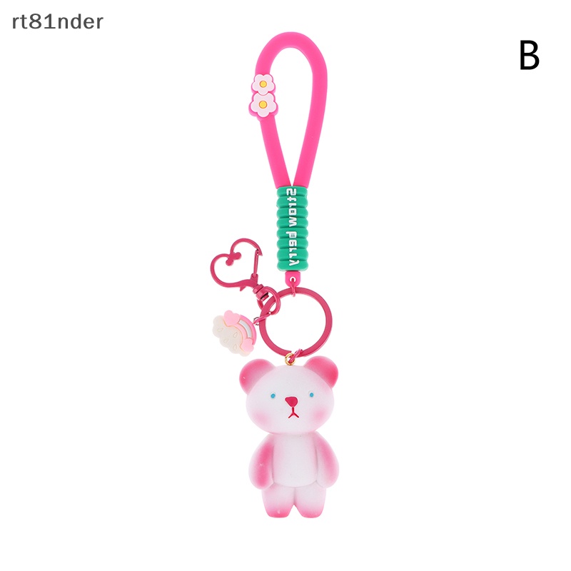 Rt Móc Khóa Hình Thỏ / Gấu Hoạt Hình Màu Hồng Dễ Thương Trang Trí Ba Lô / Ô Tô
