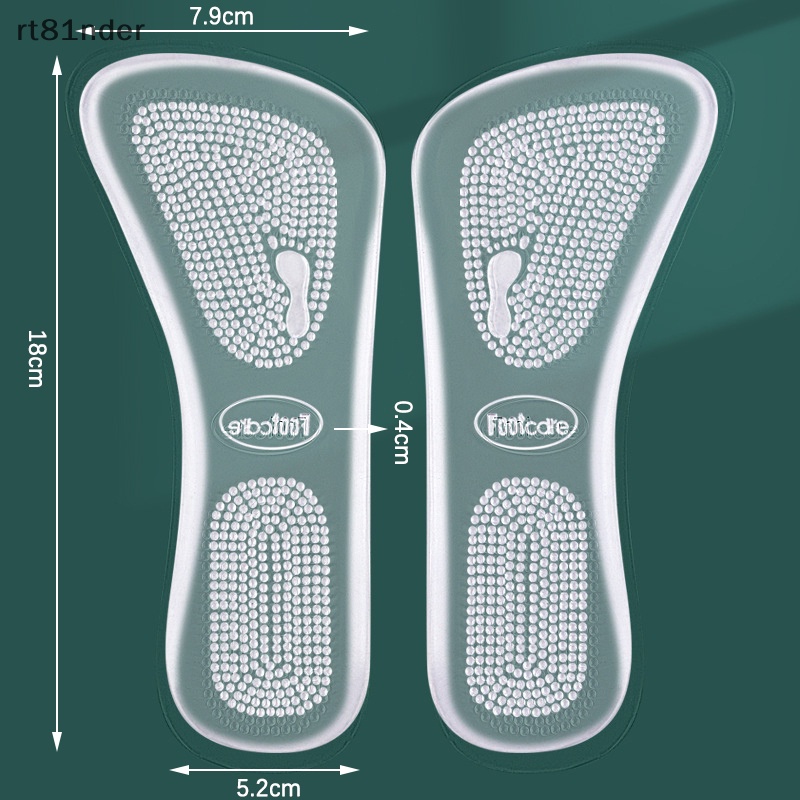 Rt Cặp Đệm Silicone Lót Giày Hỗ Trợ Chỉnh Hình Bàn Chân Phẳng Cho Nữ