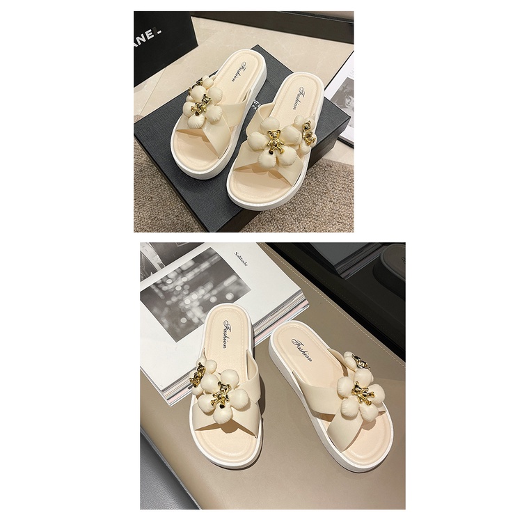 Tikp Giày nữ thoải mái chống trượt mát dép nữ Hàn Quốc dễ thương gấu nhỏ dép nữ kích thước 36-41