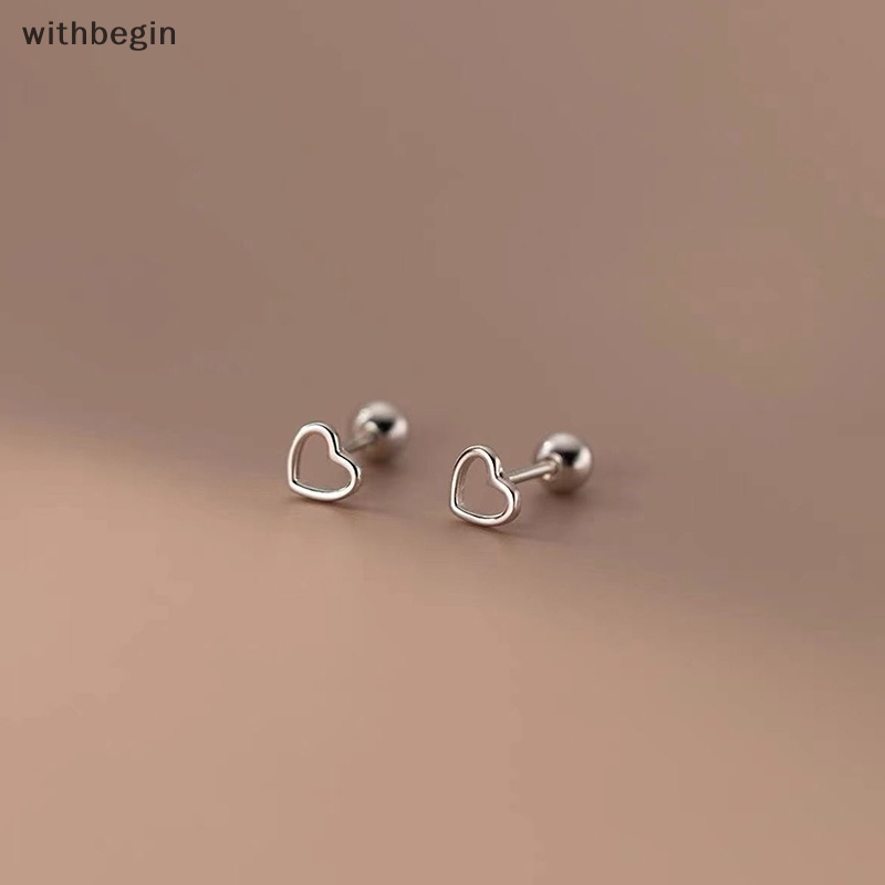 1 Đôi Khuyên Tai Dạng Xoắn Ốc Hình Trái Tim Đơn Giản Thời Trang Cho Nữ