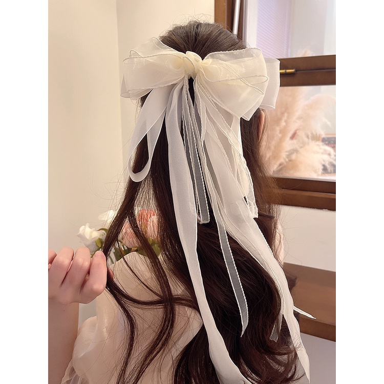 Kẹp Tóc Nơ Ruy Băng Lớn Tinh Tế Thời Trang Cao Cấp Cho Nữ