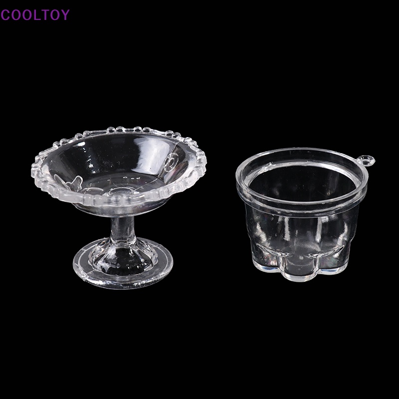 Cooltoy Set 5 Món Chén Dĩa Ly Cốc Trong Suốt Trang Trí Nhà Búp Bê