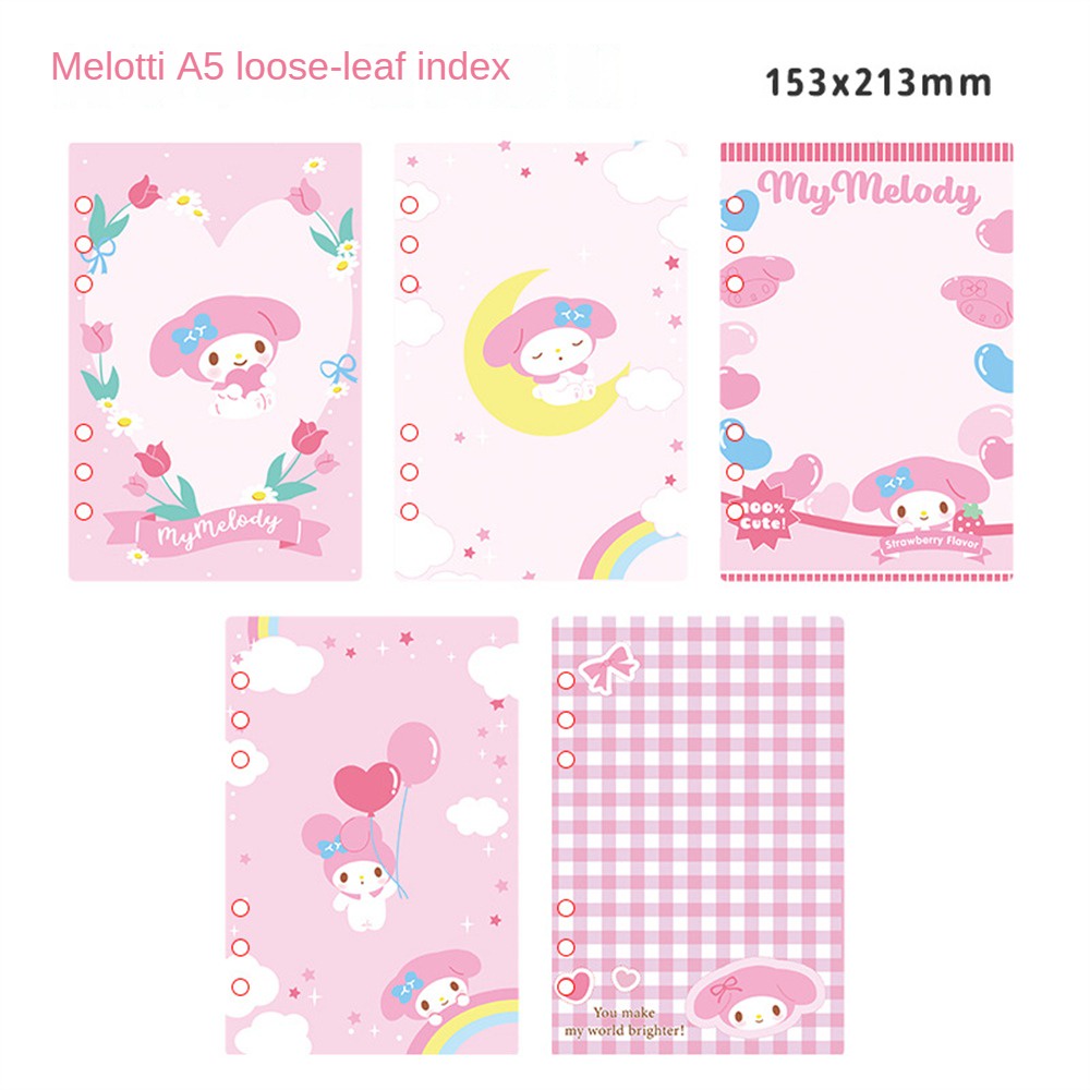 Sanrio A5 A6 Separator A6 Loose-leaf Index Creative Honeycomb Cactus Separator Page Phân Loại Bìa Cứng Bảng Chỉ Mục Bronzing -top3C01