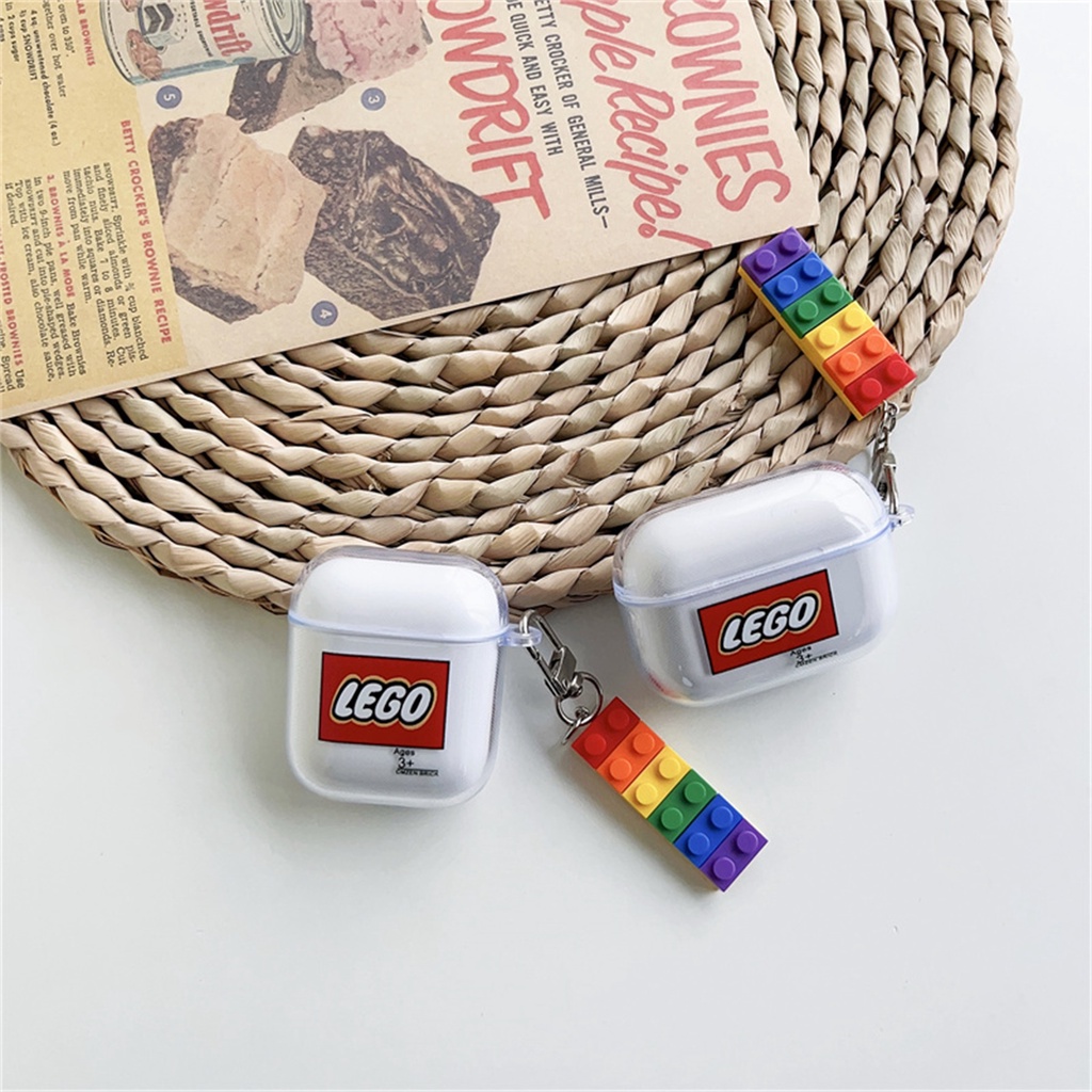 Vỏ Bảo Vệ Hộp Sạc Tai Nghe Bluetooth Không Dây Airpods pro 1 2 3 pro2 Bằng tpu Trong Suốt Họa Tiết LEGO Hoạt Hình Dễ Thương