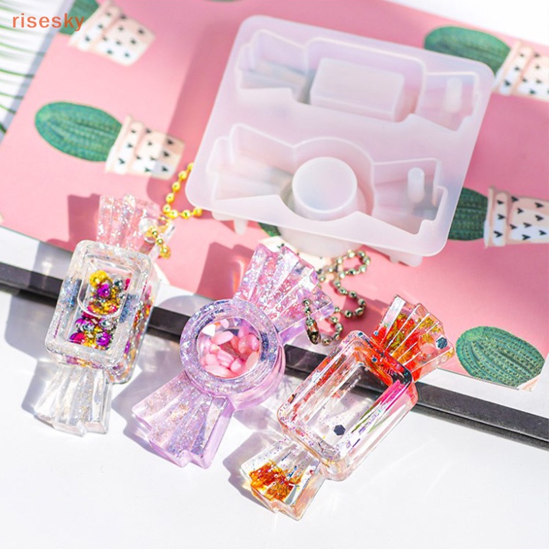 Khuôn Silicone Làm Móc Khóa / Đồ Trang Sức Hình Viên Kẹo Lắc Dầu Bằng Epoxy UV DIY