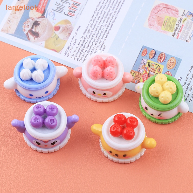 Set 2 Kẹp Tóc Hình Bánh Kem / Trái Cây / Động Vật 3D DIY Bằng Nhựa Resin Dành Cho Tủ Lạnh / Điện Thoại