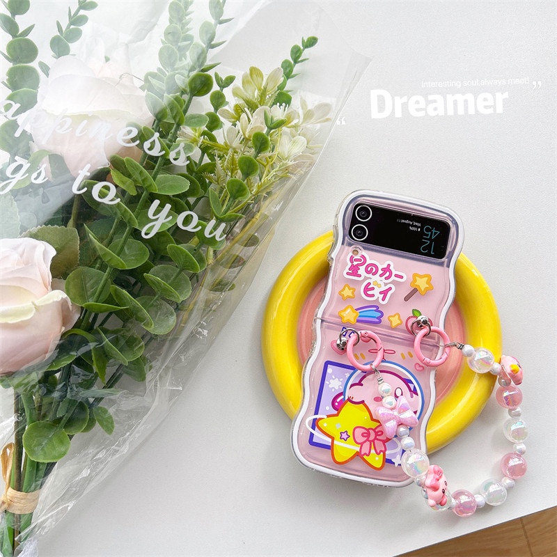 Ốp Điện Thoại Dẻo Trong Suốt Họa Tiết Hoạt Hình kirby Dễ Thương Cho Samsung Galaxy Z Flip 4 3 Samsung Galaxy ZFlip 4 3 Z Flip4 Flip3