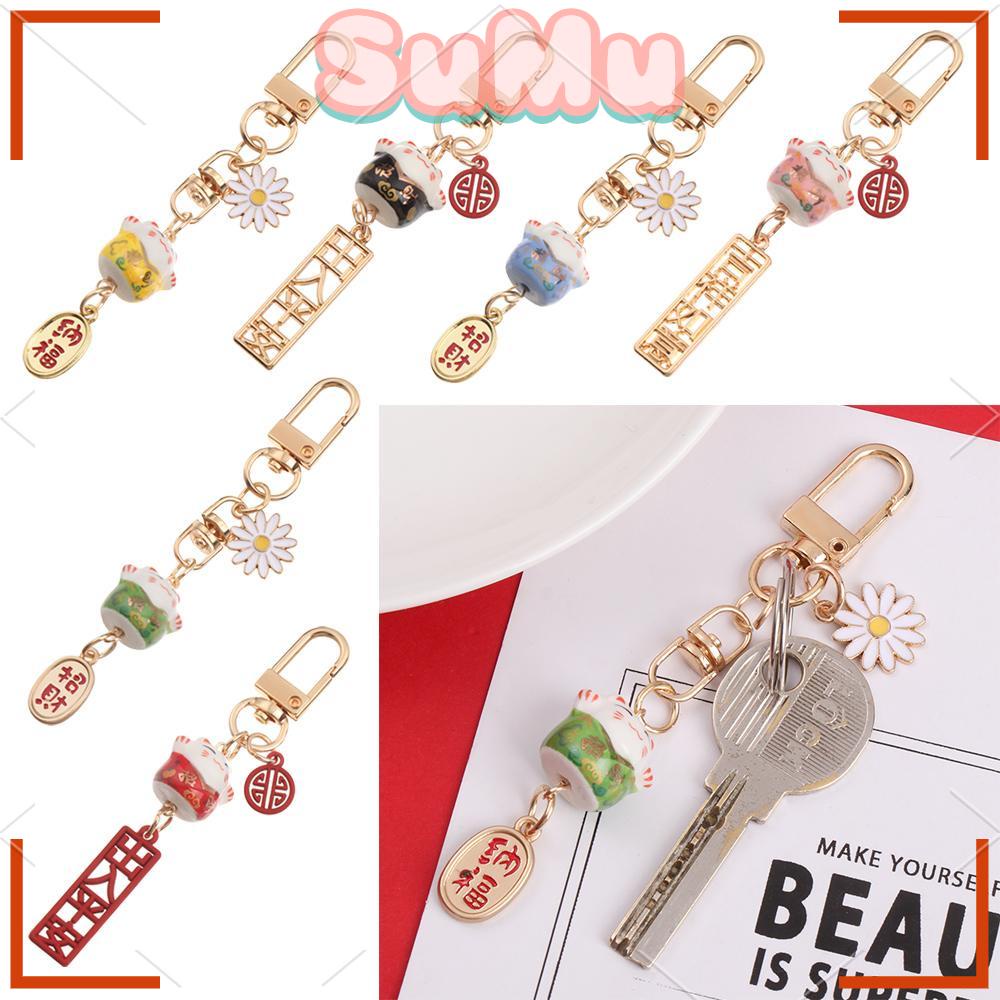 Móc Khóa Điện Thoại Hình Mèo May Mắn Dễ Thương