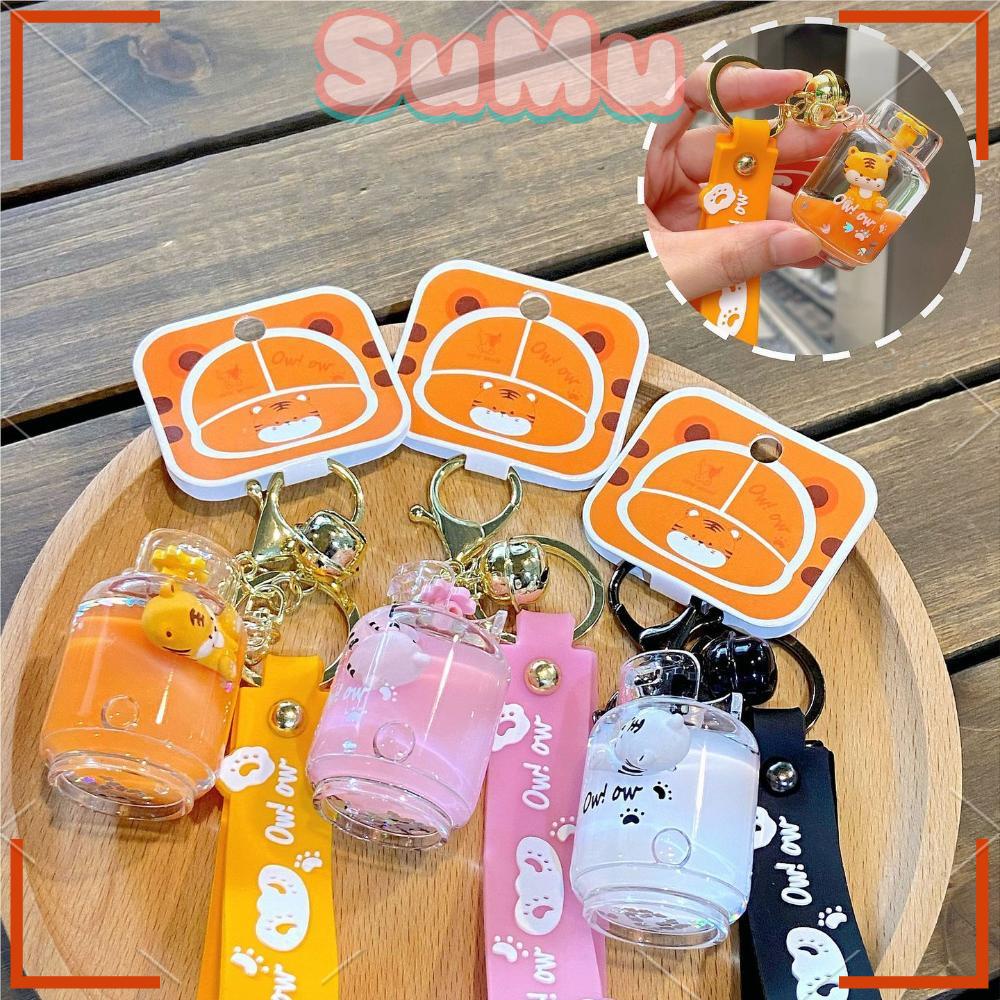 Sumu Móc Chìa Khóa Dạng Lỏng Nổi Hình Hổ Phối Cát Chảy Sáng Tạo Cho Nữ