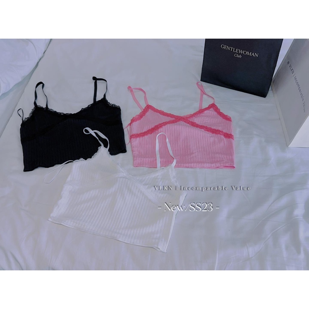 Áo hai dây viền ren va.len