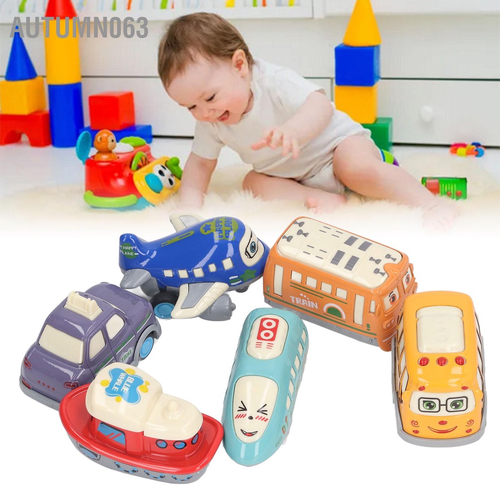 Autumn063 6 Chiếc Xe Ô Tô Mô Hình Kéo Lại Thiết Kế Các Loại Phong Cách Dễ Thương Sáng Hợp Kim Hoạt Bộ Cho Trẻ Em Họ Học
