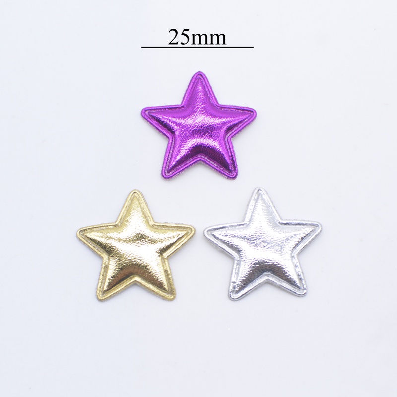 Set 100 Miếng Đệm 25mm Bằng Da PU Hình Ngôi Sao Trang Trí Đa Ứng Dụng