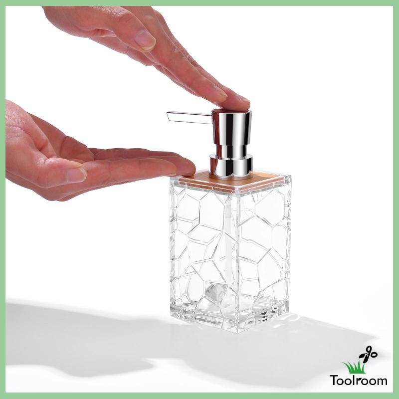 Bình Đựng Xà Phòng Rửa Tay Dạng Nhấn Bằng Acrylic Trong Suốt