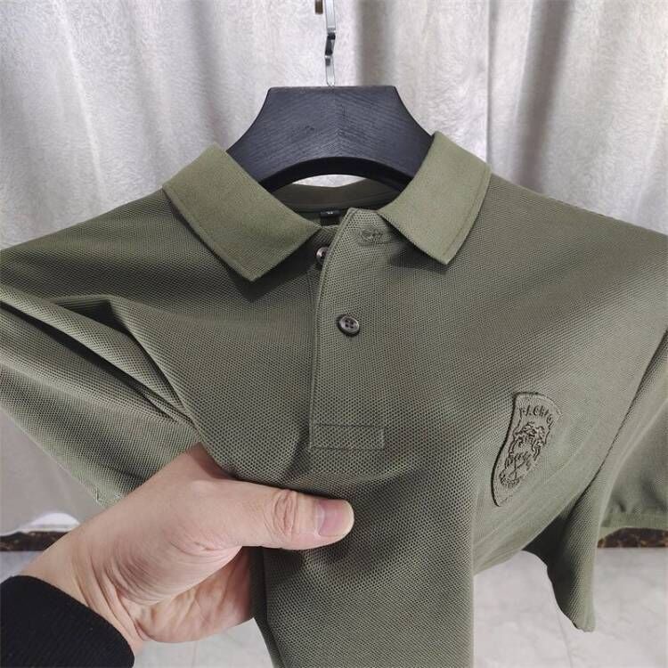Áo Thun Polo Mỏng Dáng Ôm Thêu Họa Tiết Màu Sắc Đơn Giản Thời Trang Cho Nam