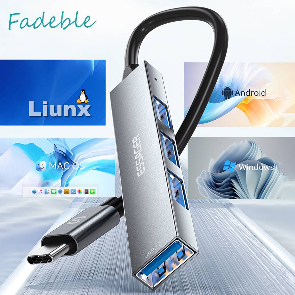 Trạm Sạc Chia Cổng USB2.0 480Mbps ESSAGER 4 Trong 1 Tiện Dụng