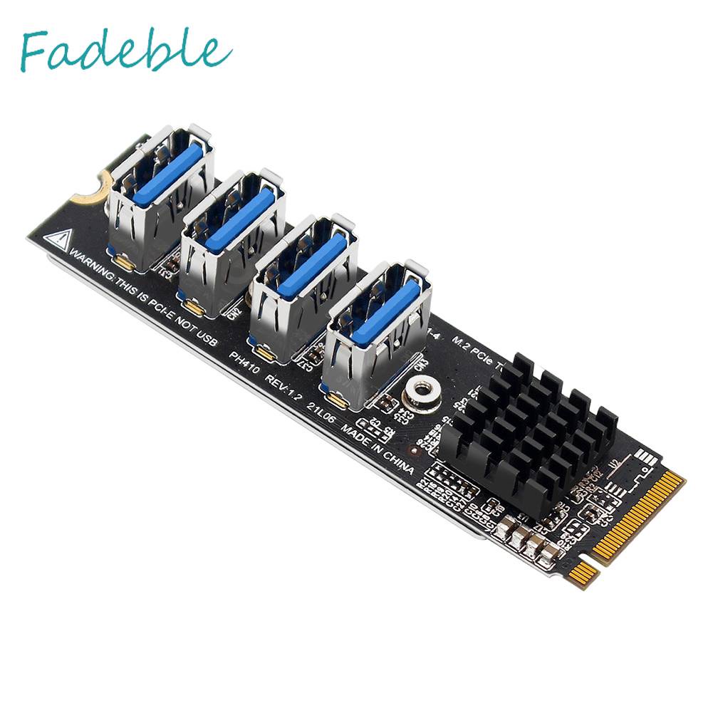 Thẻ Mở Rộng M.2 Mkey Sang 4 PCI-E Tốc Độ Cao Usb 3.0 Cho Máy Tính Bàn