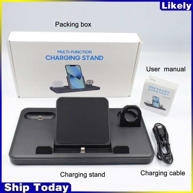 Đế Sạc Không Dây 3 Trong 1 Cho Iphone Airpods Iwatch Tablet
