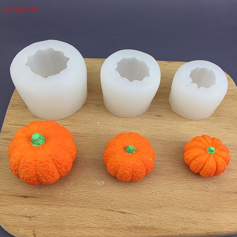 1 Khuôn Làm Bánh Chất Liệu Silicone Hình Bí Ngô 3D Phong Cách Halloween