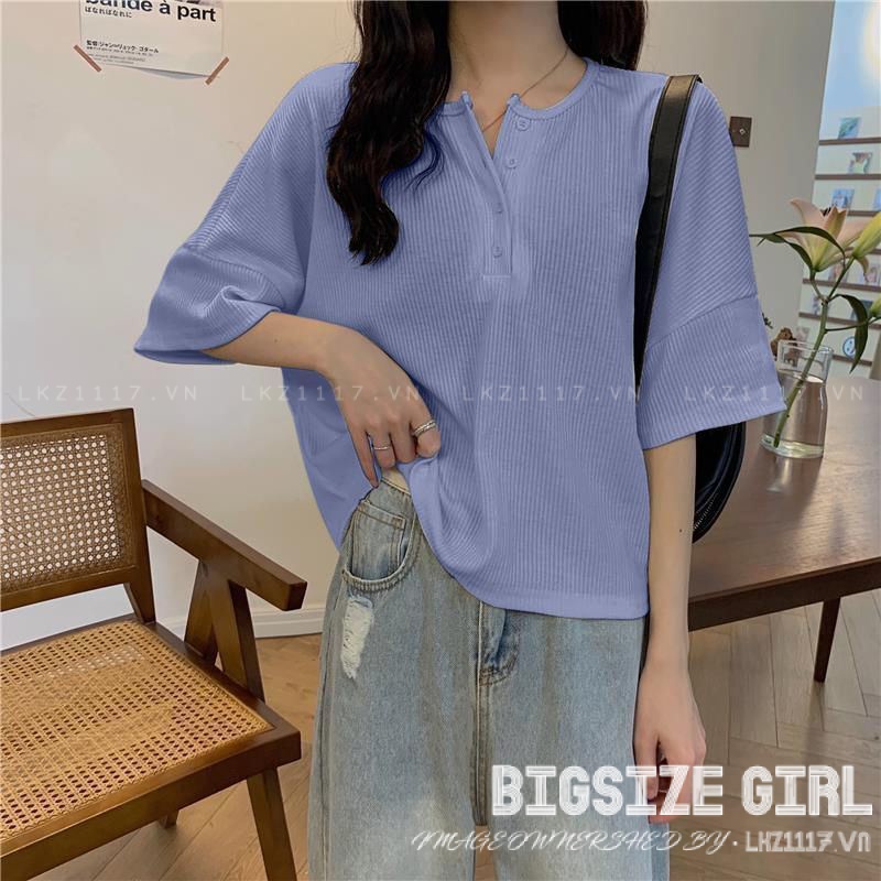 Áo thun lụa lạnh Bigsize Áo kiểu nữ form rộng tay ngắn cổ tròn mỏng mùa hè Phong cách Hàn Quốc Thời Trang đẹp