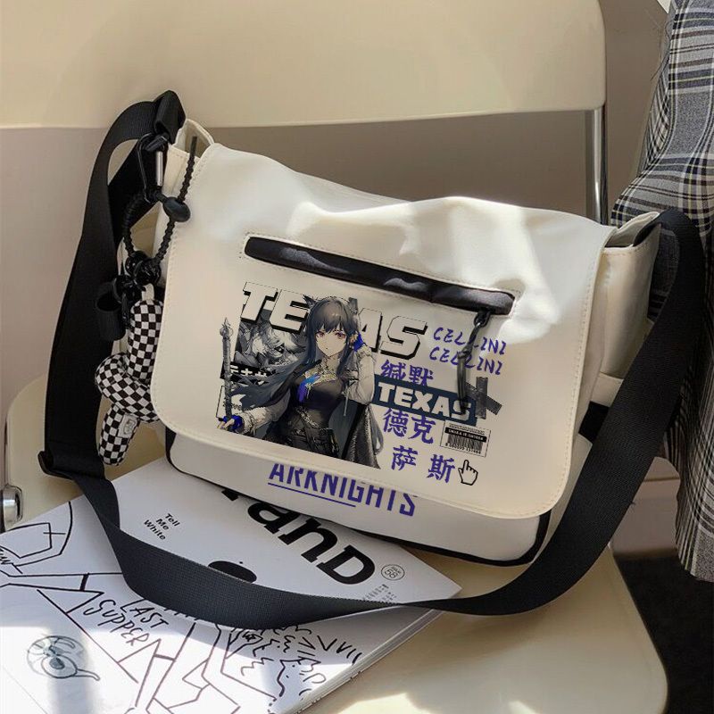 Arknights Anime Tomorrow's Ark shoulder bag junior high school students female male crossbody large capacity bag hundred match silver gray hatred white order heavy Yue