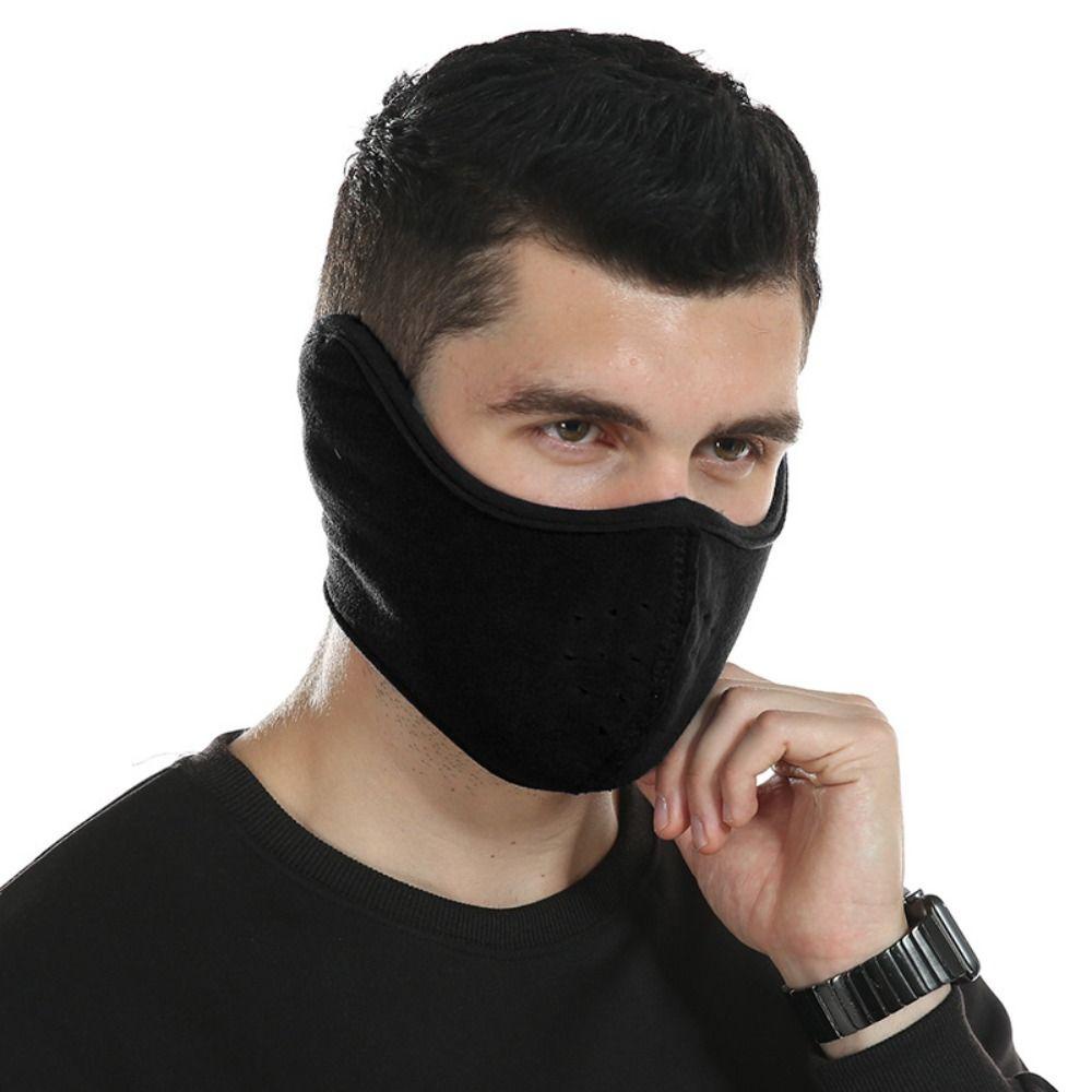 Back2life motorcycle breathable mask, mặt nạ nửa mặt có thể điều chỉnh chống bụi, bảo vệ mặt chống gió màu rắn đi xe đạp thể thao bịt tai thể thao ngoài trời
