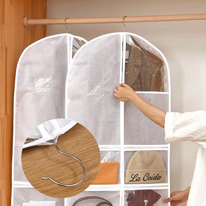 Vỏ Bọc Quần Áo Chống Bụi Bằng Vải Không Dệt Trong Suốt Tối Giản