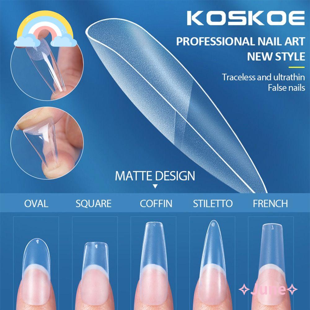 Bộ 120 Móng Tay Giả Bán Trong Suốt Chuyên Dụng Nối Dài Móng