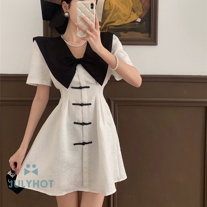 Áo Sơ Mi Mùa Hè Thắt Nơ Phong Cách Pháp Mát Mẻ Dành Cho Nữ