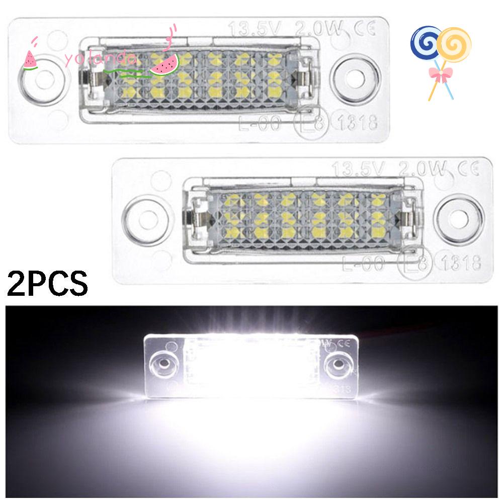 Bộ 2 Đèn Led Ánh Sáng Trắng Gắn Biển Số Xe Cho Volkswagen Touran Passat Jetta Skoda
